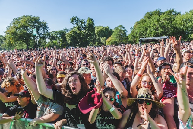 Festival crowd at a UK summer music festival